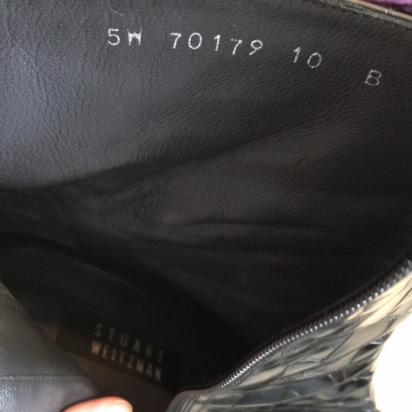 Stuart Weitzman Patent Leather Crocodile Boots - Picture 7 of 9